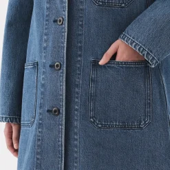 Outlet Muji Abrigo vaquero de mezcla de capoc para mujer