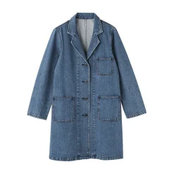 Outlet Muji Abrigo vaquero de mezcla de capoc para mujer