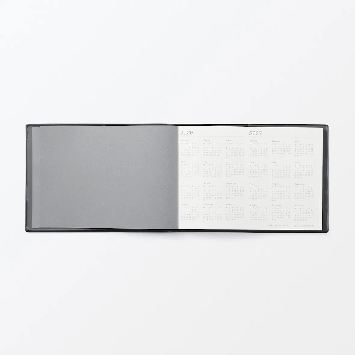 Hot Muji Agenda mensual y semanal de 2026 - B6, Negro