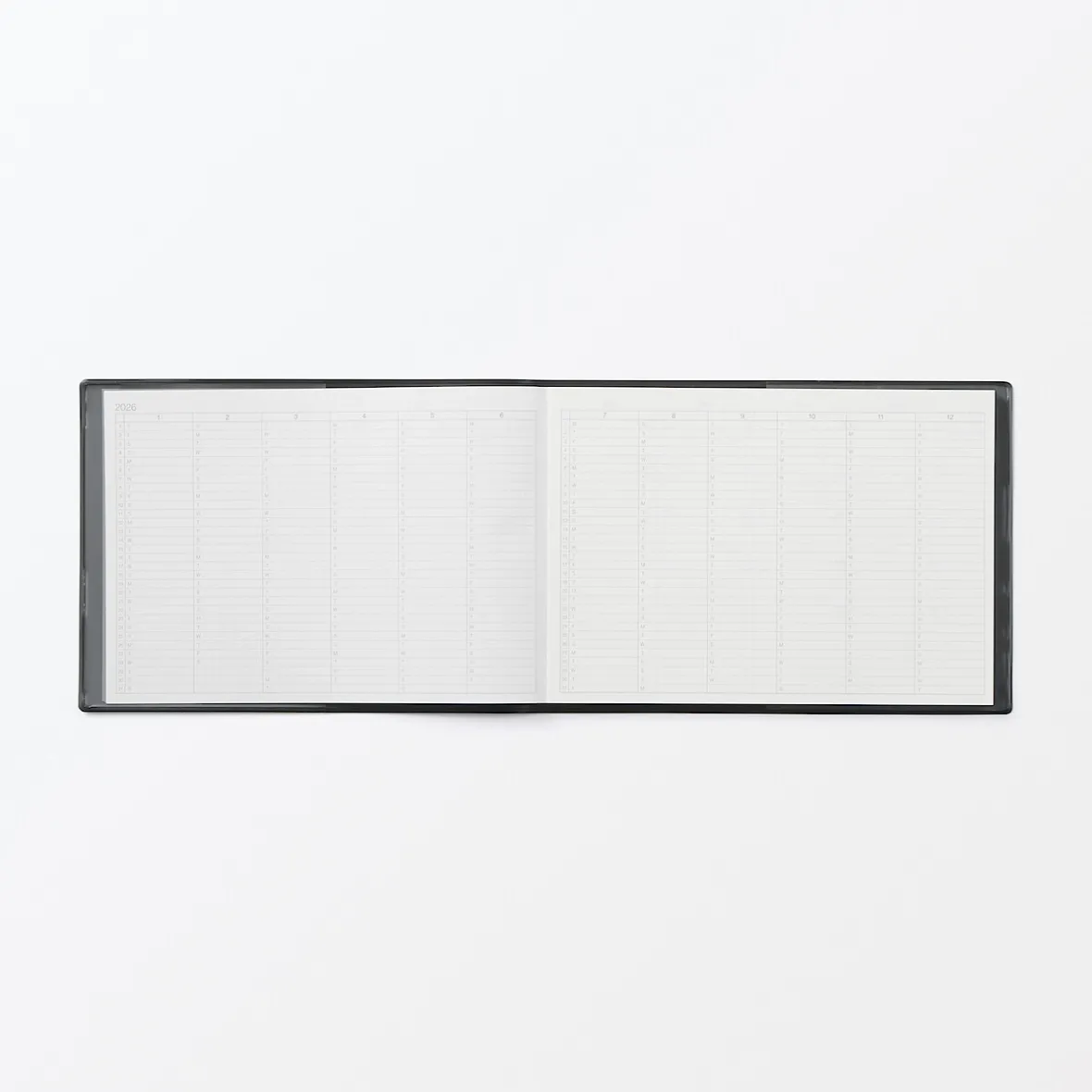 Hot Muji Agenda mensual y semanal de 2026 - B6, Negro