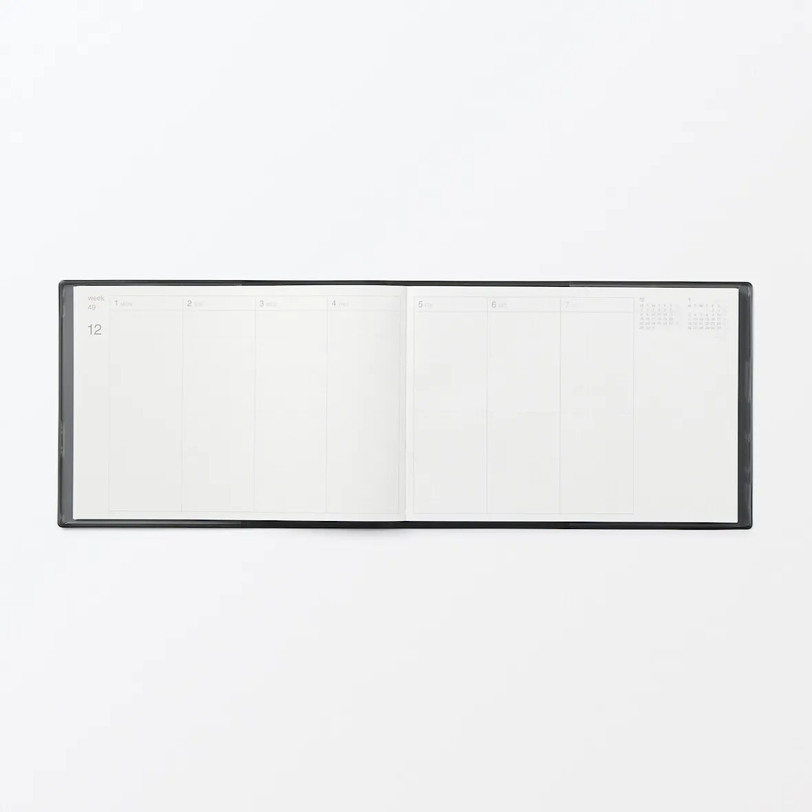 Hot Muji Agenda mensual y semanal de 2026 - B6, Negro