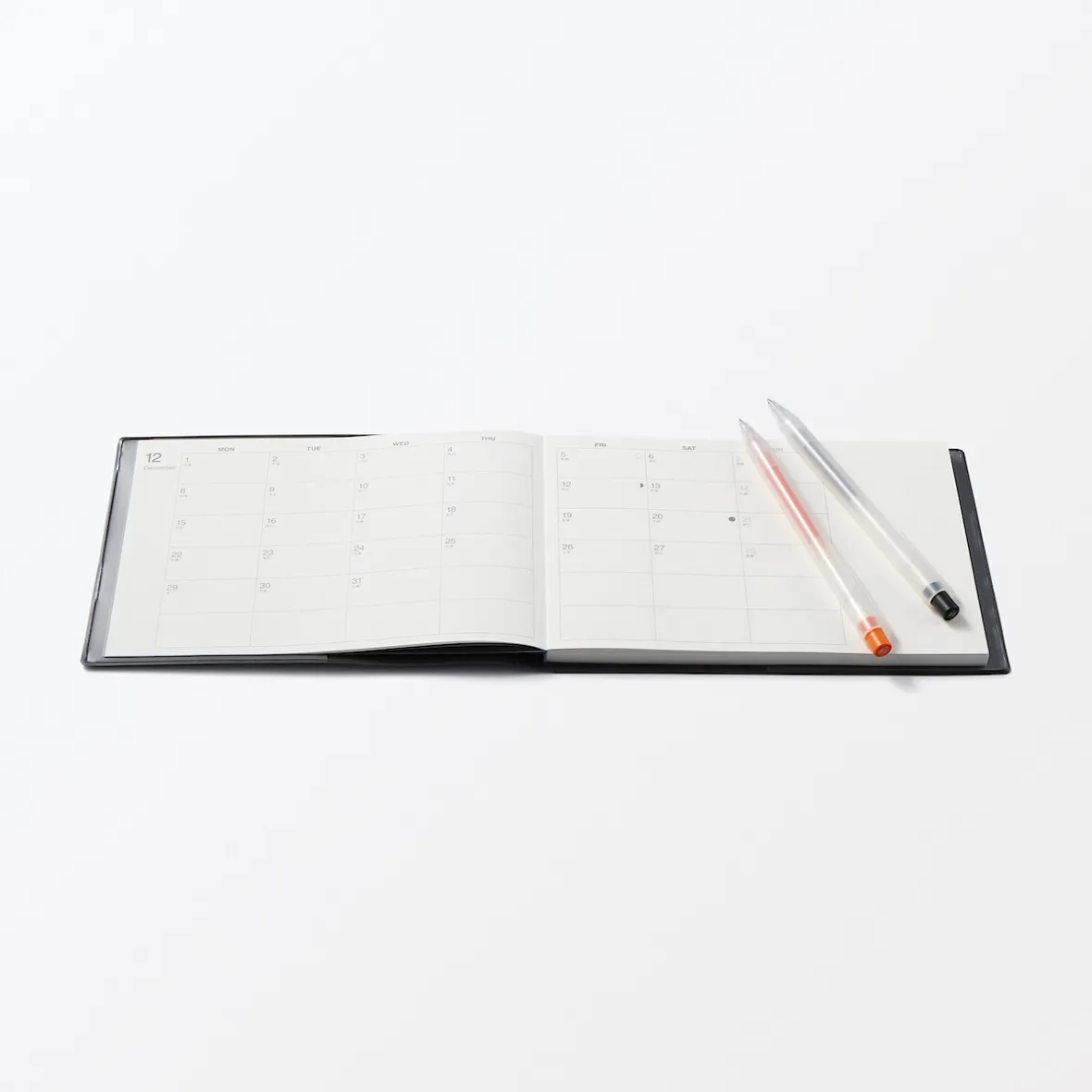 Hot Muji Agenda mensual y semanal de 2026 - B6, Negro