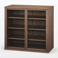 Clearance Muji Armario de nogal con puertas de cristal