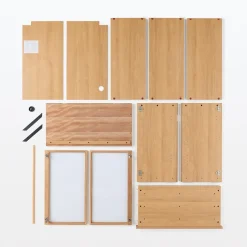 Clearance Muji Armario de nogal con puertas de cristal