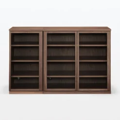 Clearance Muji Armario de nogal con puertas de cristal