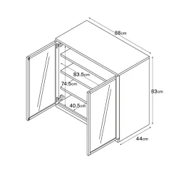 Clearance Muji Armario de nogal con puertas de cristal