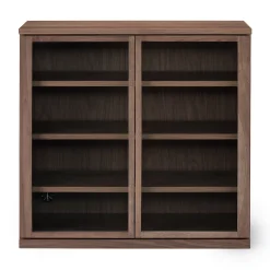 Clearance Muji Armario de nogal con puertas de cristal