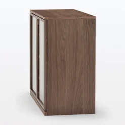 Clearance Muji Armario de nogal con puertas de cristal
