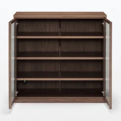 Clearance Muji Armario de nogal con puertas de cristal