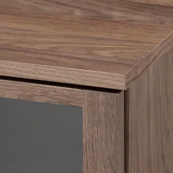 Clearance Muji Armario de nogal con puertas de cristal