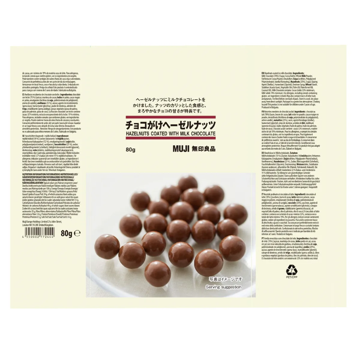 Best Muji Avellanas cubiertas de chocolate con leche