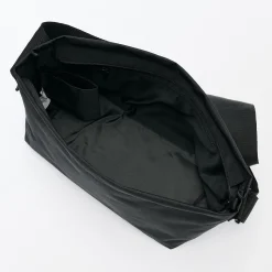New Muji Bandolera con correa ancha de poliéster reciclado Negro