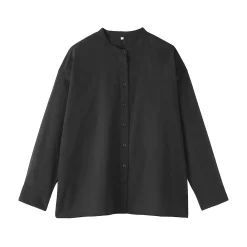 Best Muji Blusa de algodón orgánico de alta torsión para mujer