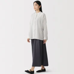 Best Muji Blusa de algodón orgánico de alta torsión para mujer