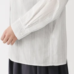 Best Muji Blusa de algodón orgánico de alta torsión para mujer