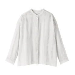 Best Muji Blusa de algodón orgánico de alta torsión para mujer