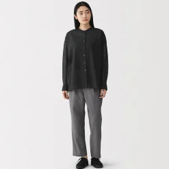 Best Muji Blusa de algodón orgánico de alta torsión para mujer