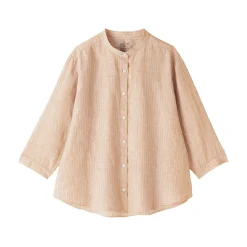 Sale Muji Blusa de cuello alto de lino lavado para mujer