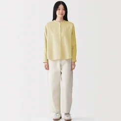 Discount Muji Blusa de gasa doble y mezcla de kapok para mujer