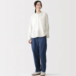 Discount Muji Blusa de gasa doble y mezcla de kapok para mujer