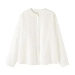 Discount Muji Blusa de gasa doble y mezcla de kapok para mujer