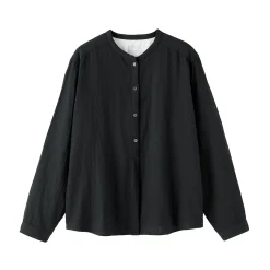 Discount Muji Blusa de gasa doble y mezcla de kapok para mujer
