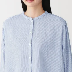 Discount Muji Blusa de gasa doble y mezcla de kapok para mujer