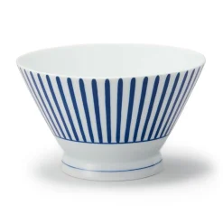 New Muji Bol de arroz Hasami Ware - Patrón de rayas en abanico, Grande