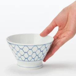 Best Muji Bol de arroz Hasami Ware - Patrón de malla, Grande