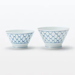 Best Muji Bol de arroz Hasami Ware - Patrón de malla, Grande
