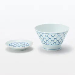 Best Muji Bol de arroz Hasami Ware - Patrón de malla, Grande