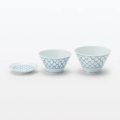 Best Muji Bol de arroz Hasami Ware - Patrón de malla, Grande