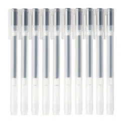 Muji Bolígrafo de gel negro - 0,38 mm - Pack de 10