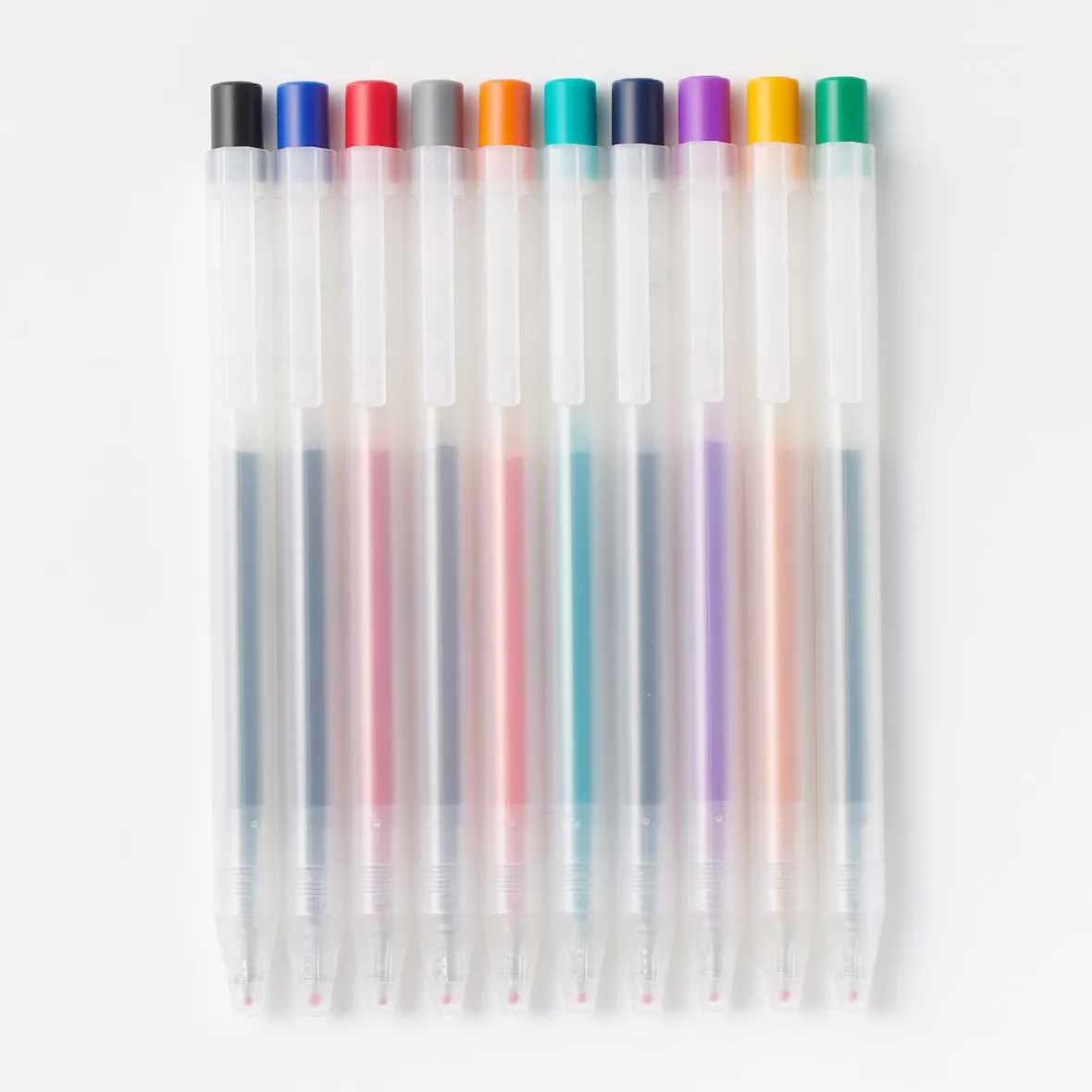 Sale Muji Bolígrafo de gel retráctil de colores - 0,5 mm - Pack de 10