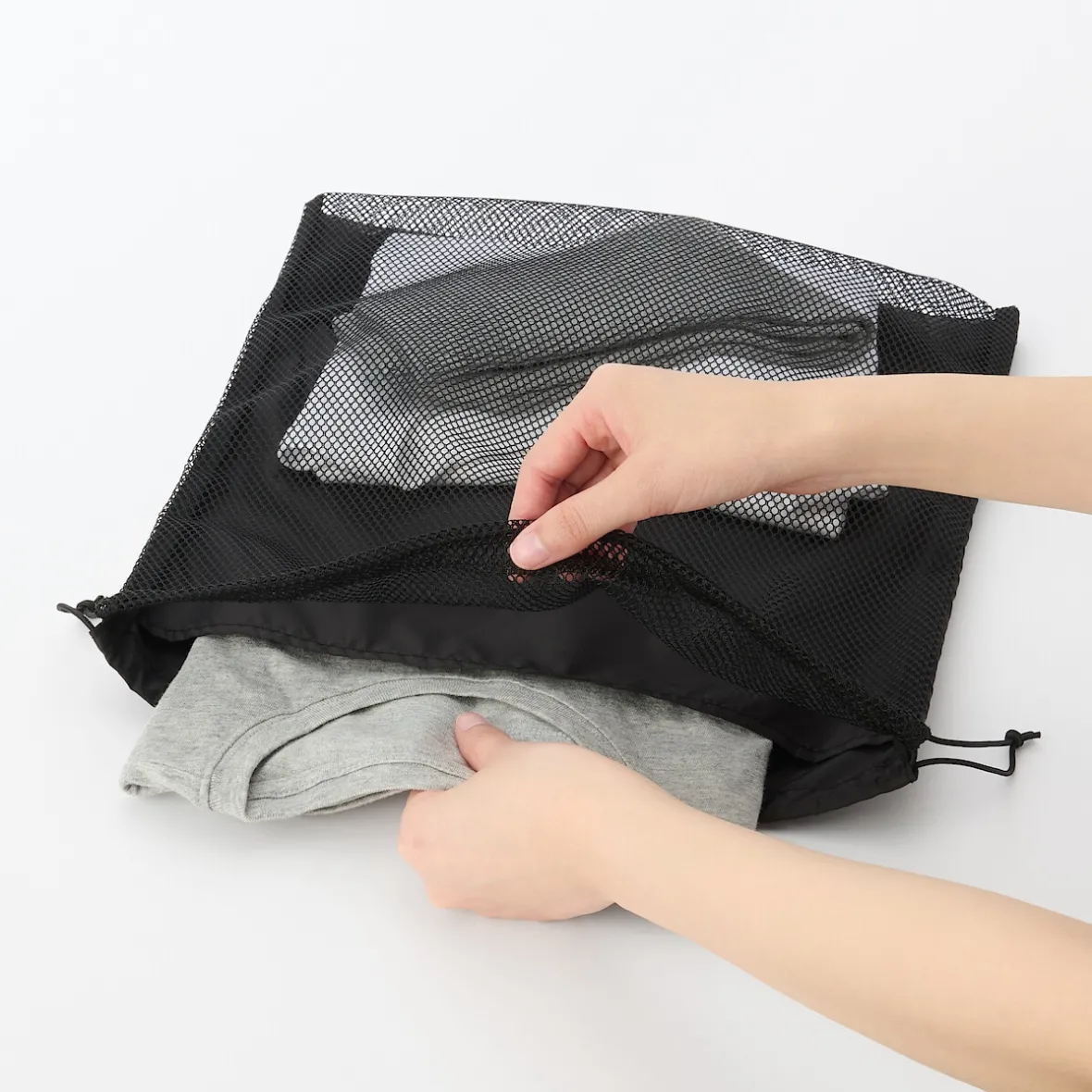 Outlet Muji Bolsa de malla con cordón - Grande