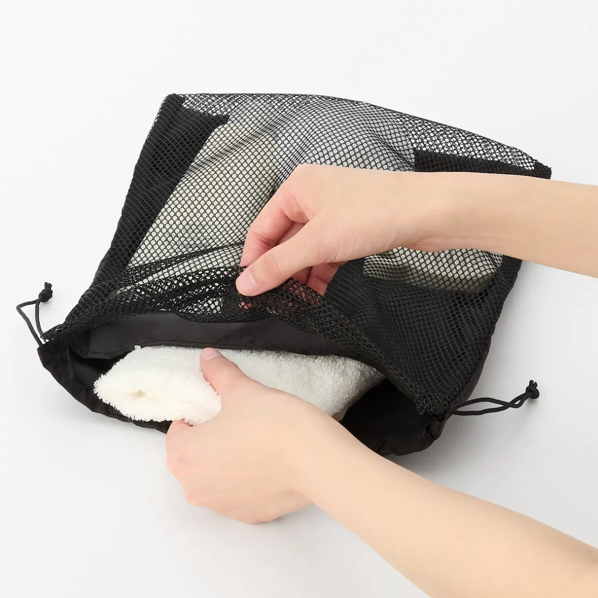 Clearance Muji Bolsa de malla con cordón - Mediana