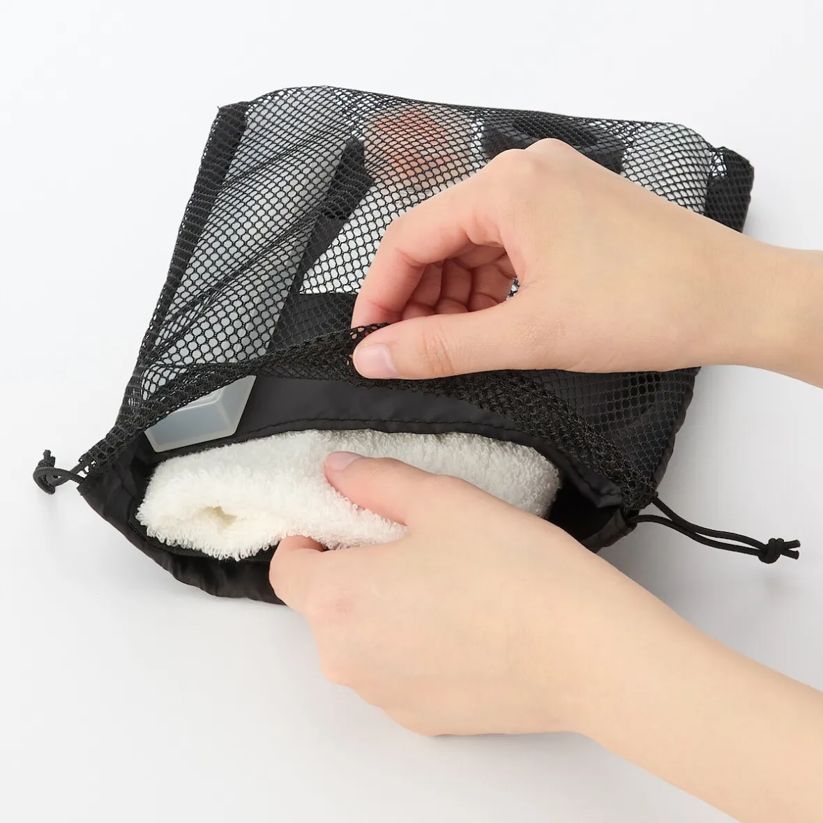 Hot Muji Bolsa de malla con cordón - Pequeña