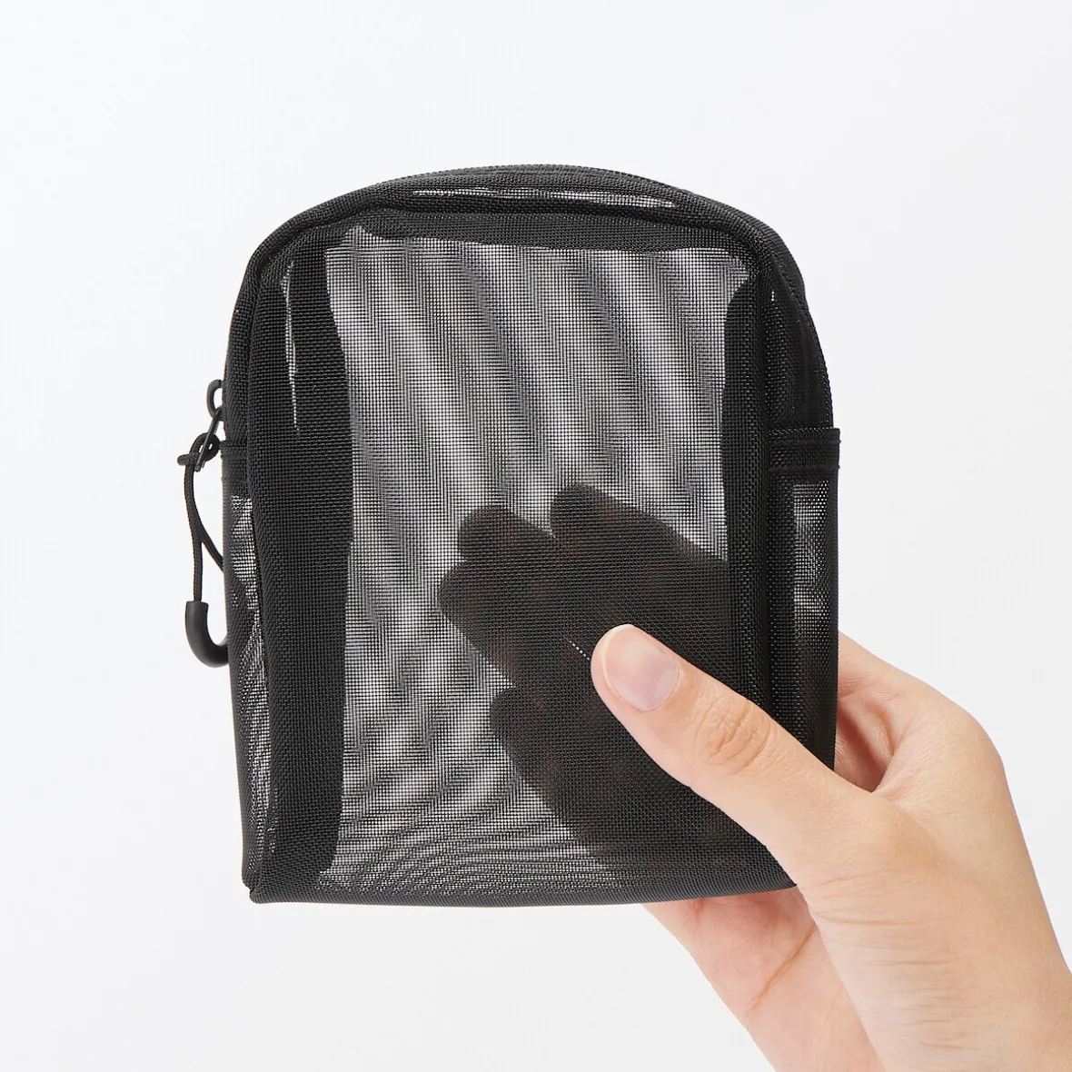 Hot Muji Bolsa de malla de nailon con cremallera - Pequeña