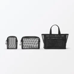 Hot Muji Bolsa de malla de nailon con cremallera - Pequeña