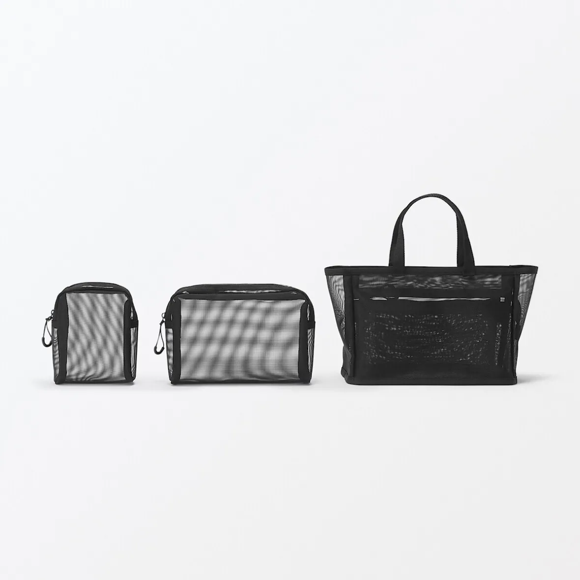 Hot Muji Bolsa de malla de nailon con cremallera - Pequeña