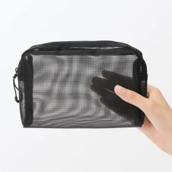 Muji Bolsa de malla de nailon con cremallera - Mediana