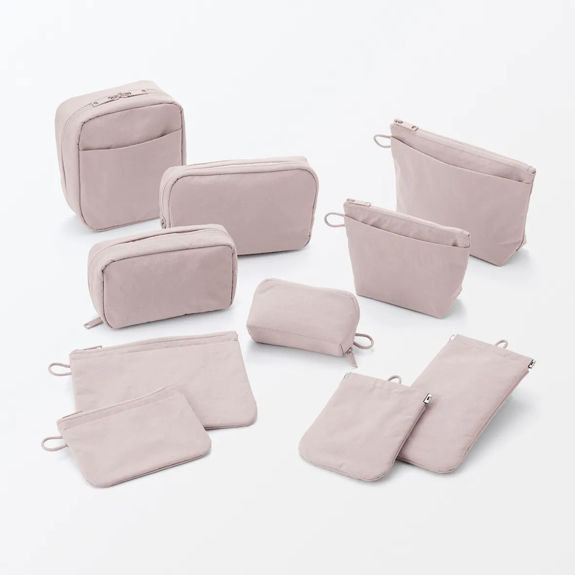 Muji Bolsa de nailon texturizada con cremallera ‐ Mediana