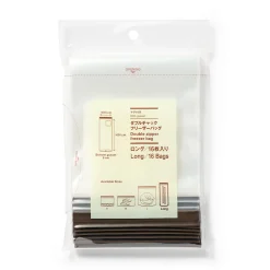 Outlet Muji Bolsas de doble sello para alimentos y congelador - Largas, paquete de 16