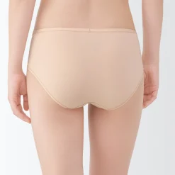 Clearance Muji Braguitas de bikini de hilo recuperado para mujer, paquete de 3 Albaricoque