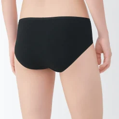 Clearance Muji Braguitas de bikini de hilo recuperado para mujer, paquete de 3 Albaricoque