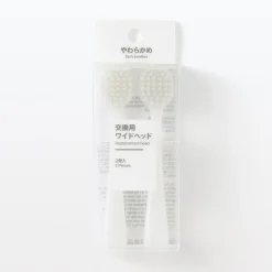 Clearance Muji Cabezales de cepillo de dientes de repuesto ‐ Cerda ancha y suave, paquete de 2