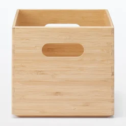 Hot Muji Caja apilable de bambú, 26 x 18.5 x 16.5 cm