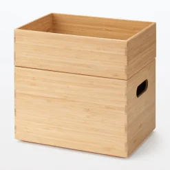 Hot Muji Caja apilable de bambú, 26 x 18.5 x 16.5 cm