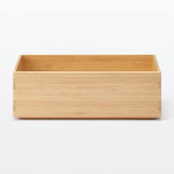 Hot Muji Caja apilable de bambú, 26 x 18.5 x 8.5 cm