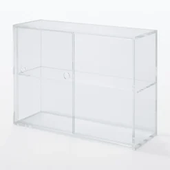 Muji Caja vitrina acrílica con puertecillas deslizantes S